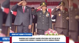 Dandim 0417/Kerinci Hadiri Upacara HUT ke-80 RI di Kabupaten Kerinci, Pabung di Kota Sungai Penuh