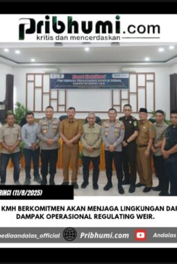 PT. KMH berkomitmen akan menjaga lingkungan dari dampak operasional Regulating Weir