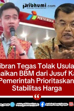 Gibran Tegas Tolak Usulan Kenaikan BBM dari Jusuf Kalla